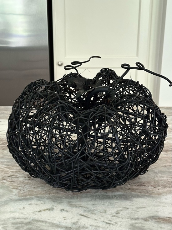 Halloween Other - Halloween Pumpkin - Large Black Wicker Pumpkin Fall Halloween Decor